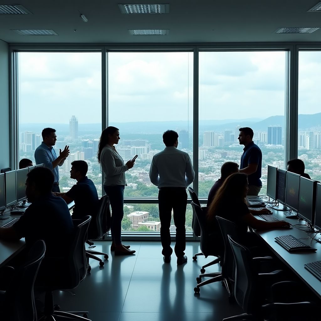 Equipo de CryptoDominicana en oficina moderna