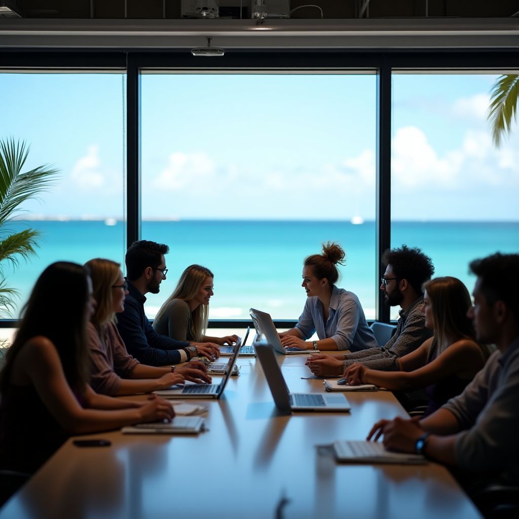Equipo de trabajo en CryptoDominicana